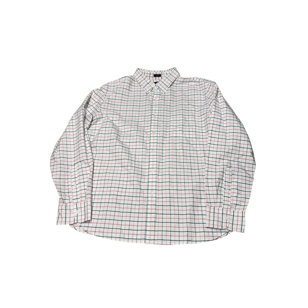 NWT J.Crew Flex Oxford Slim Fit Shirt Mens XXL Pink Green Tattersall Check AD163